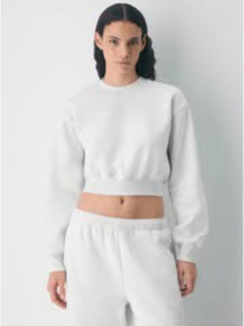 Aritzia NWT White Cropped Crewneck Sweater